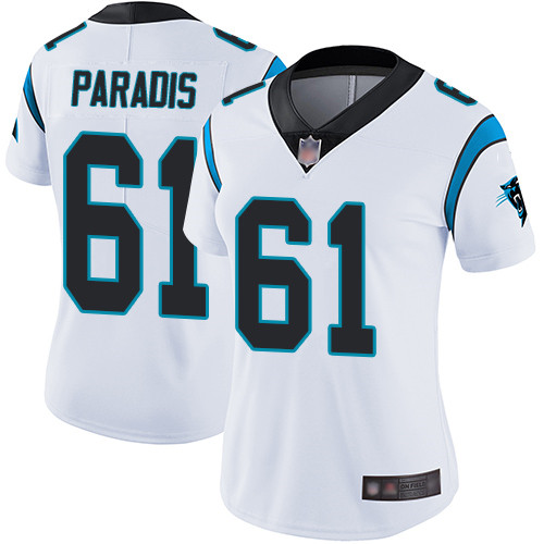 Carolina Panthers Limited White Women Matt Paradis Road Jersey NFL Football 61 Vapor Untouchable